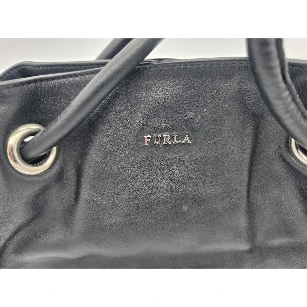 Vintage Furla Black Leather Purse.